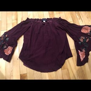 Purple off the shoulder top